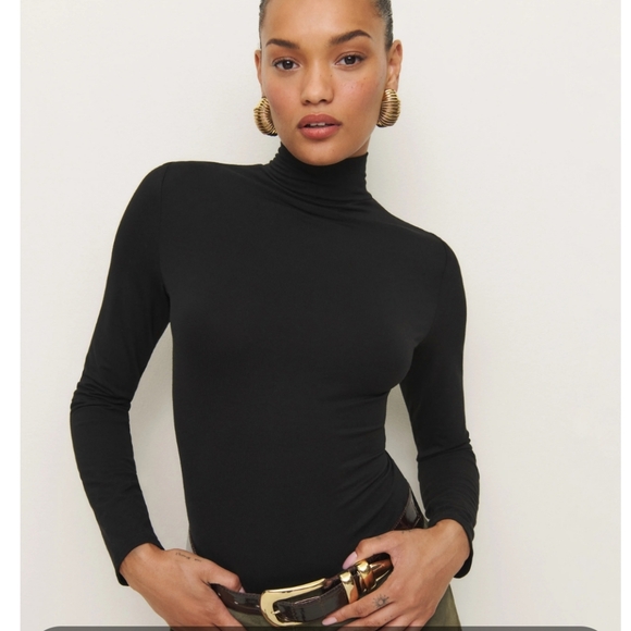 Reformation Tops - Reformation Nell Jesey mock neck/ turtleneck long sleeve top size Med